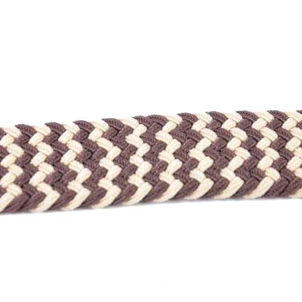 Kulanyane Men's Braided Elastic Canvas & Leather Stretch Belt