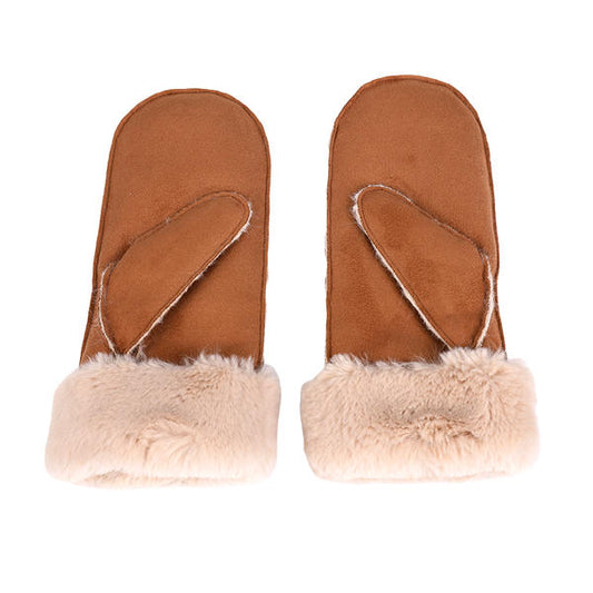 Suede fashion & warm cut&sewn women's knit gloves AW2025-64