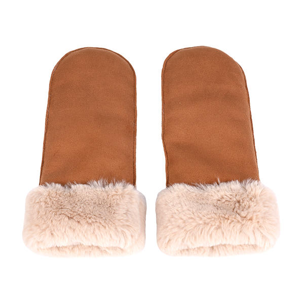 Suede fashion & warm cut&sewn women's knit gloves AW2025-64