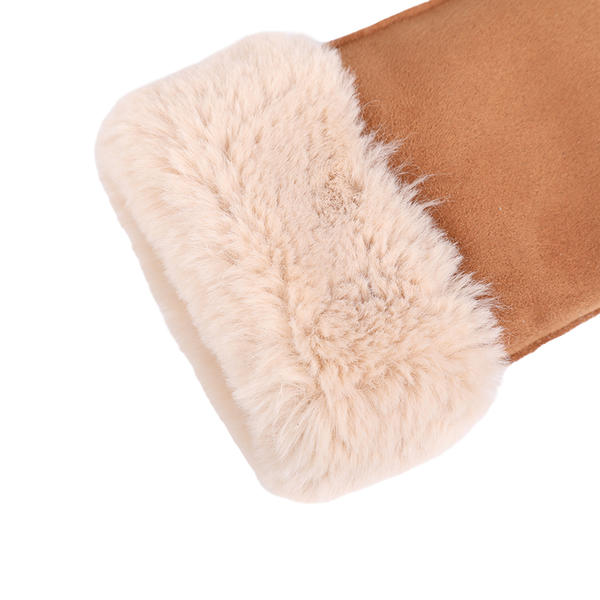 Suede fashion & warm cut&sewn women's knit gloves AW2025-64