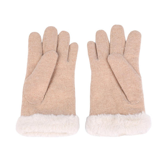 Wool/nylon cut&sewn women's knit gloves AW2025-53