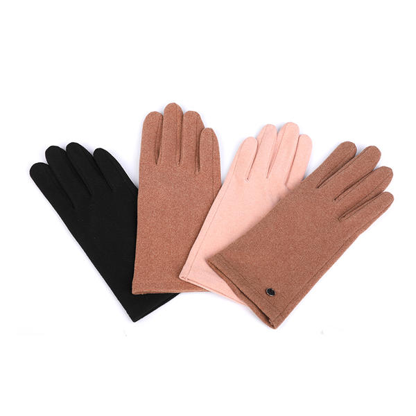 Polyester cut&sewn women's knit gloves black or colorful color AW2025-68