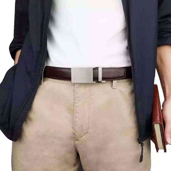 Kulanyane Men's Automatic Buckle Genuine Leather Belt